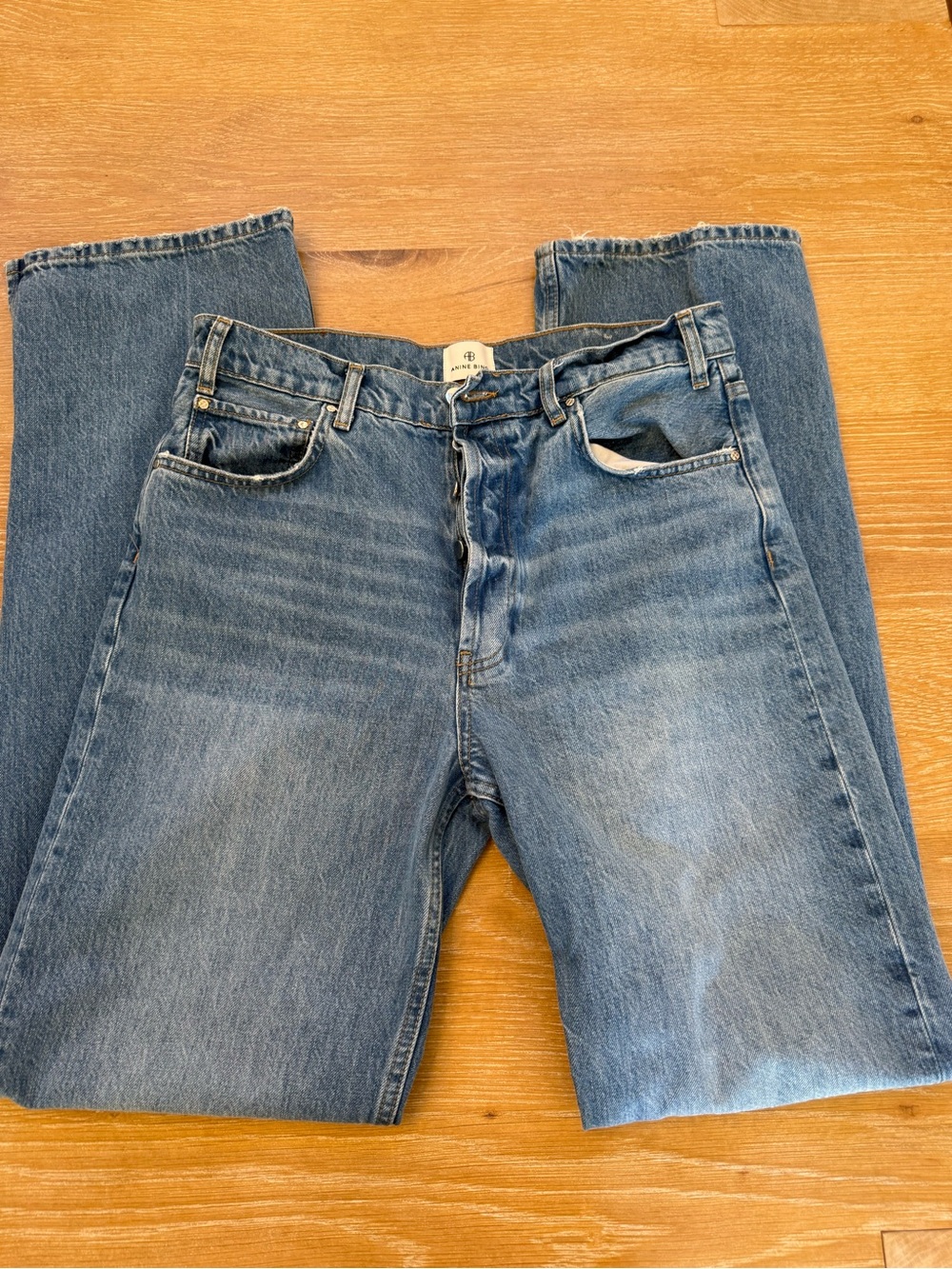 Anine Bing Men's Light Blue Straight Jeans
